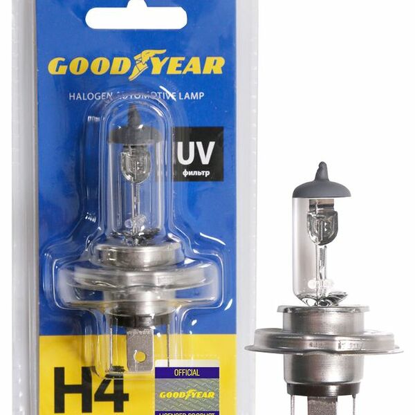 Лампа автомобильная галогенная Goodyear Н4 12V 60/55W P43t блистер