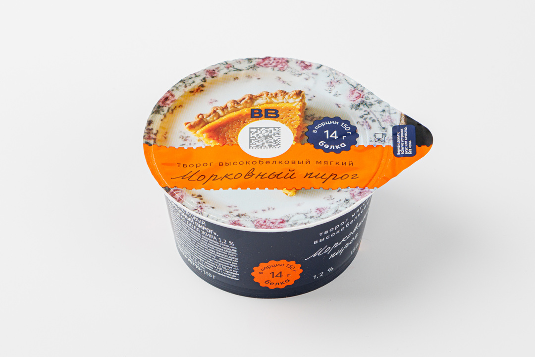 

Творог мягкий ВкусВилл Морковный пирог высокобелковый 1.2% 150 г