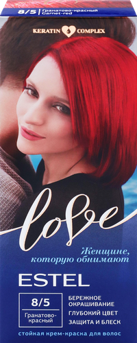

Стойкая краска для волос Estel Love 8/5 Гранатово-красный 115 мл