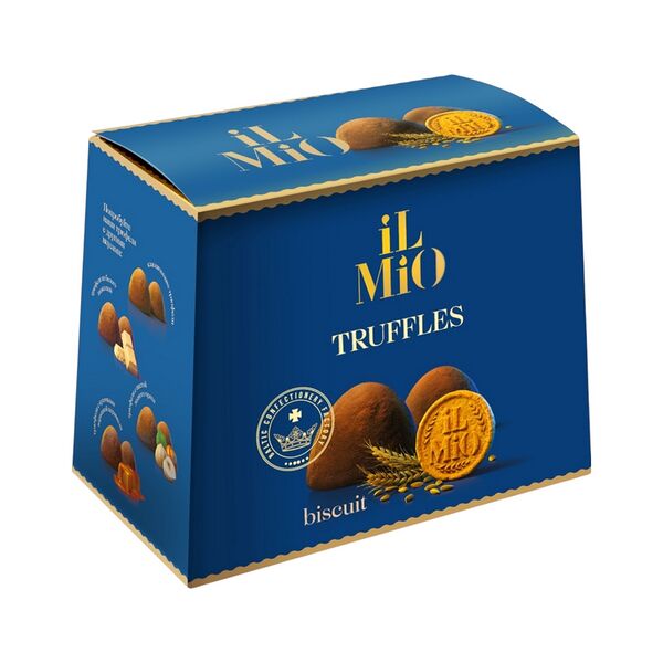 Конфеты Belgostar IL MIO трюфель с кусочками бисквита 150г