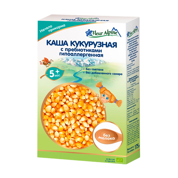 Каша Fleur Alpine Organic кукурузная безмолочная для детей 175 г