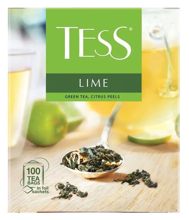 

Чай зеленый Tess Lime цедра цитрусовых 100 пакетиков 150 г