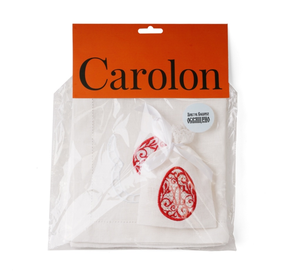

Набор пасхальный Carolon с вышивкой Яйцо кружевное мешочек для яйца и салфетка 40х40 см