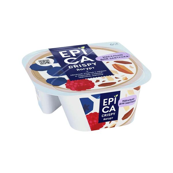 Йогурт Epica Crispy натуральный со смесью из мюсли и сушеных ягод 6.5% 138 г