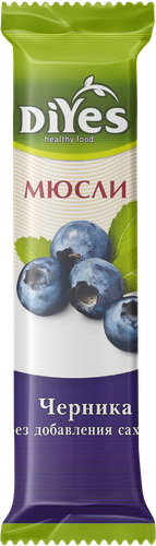 

Батончик-мюсли DiYes Черника без сахара 25 г