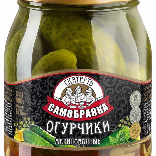 Огурчики маринованные Скатерть-Самобранка хрустящие 680 г