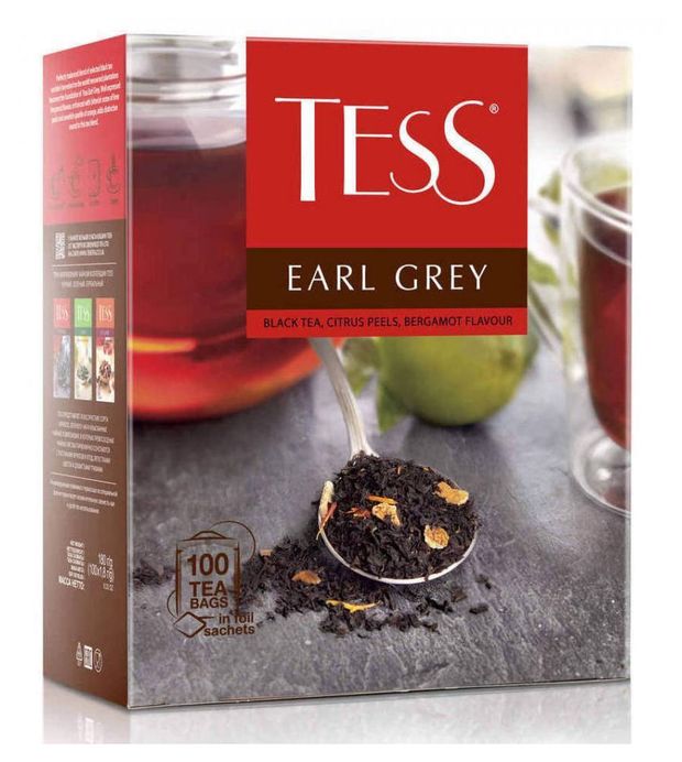 

Tess Earl Grey черный чай с цедрой лимона в пакетиках 100 пакетиков, 180 г