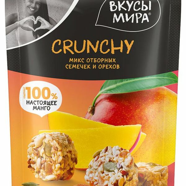 Снеки Вкусы Мира Crunchy манго-орехи-семечки 50 г