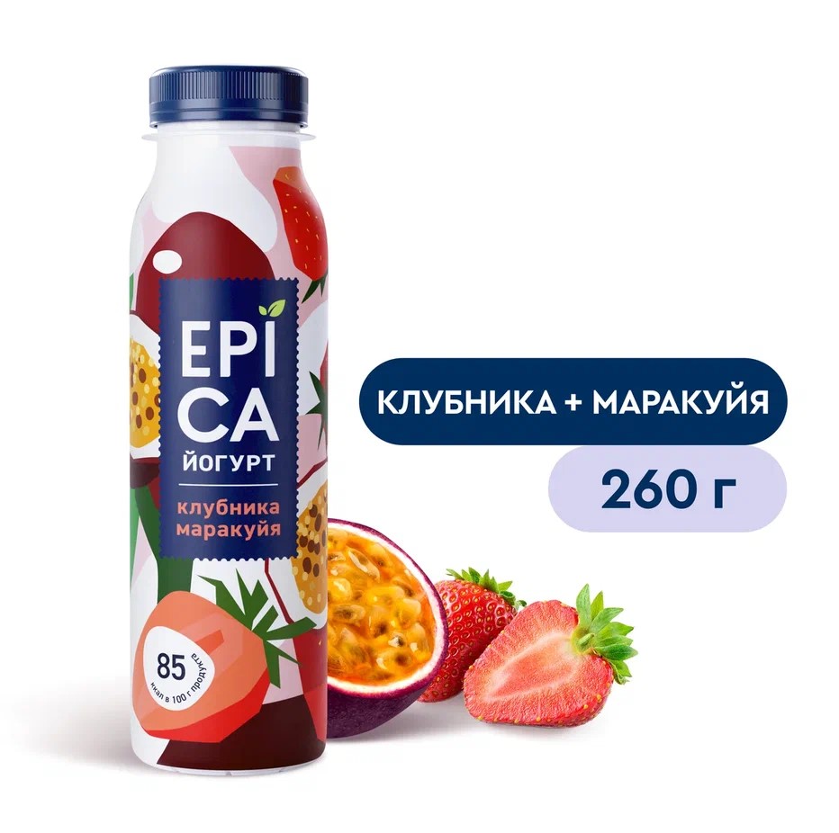 

Йогурт питьевой Epica клубника и маракуйя 2.5% 260 г