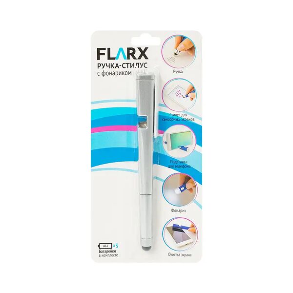 Ручка-стилус с фонариком, FLARX, в ассортименте