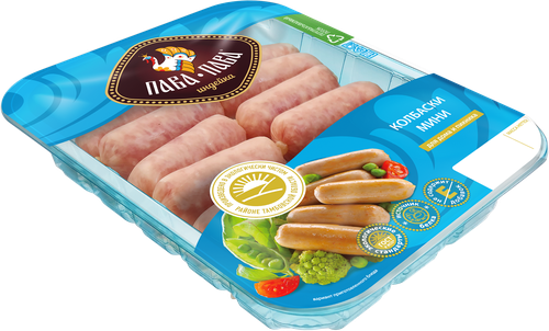 

Колбаски Пава-Пава Мини из мяса индеек рубленые формованные в оболочке 330 г
