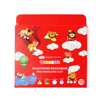 

Набор воскового пластилина Цветик со стеком 10 цветов