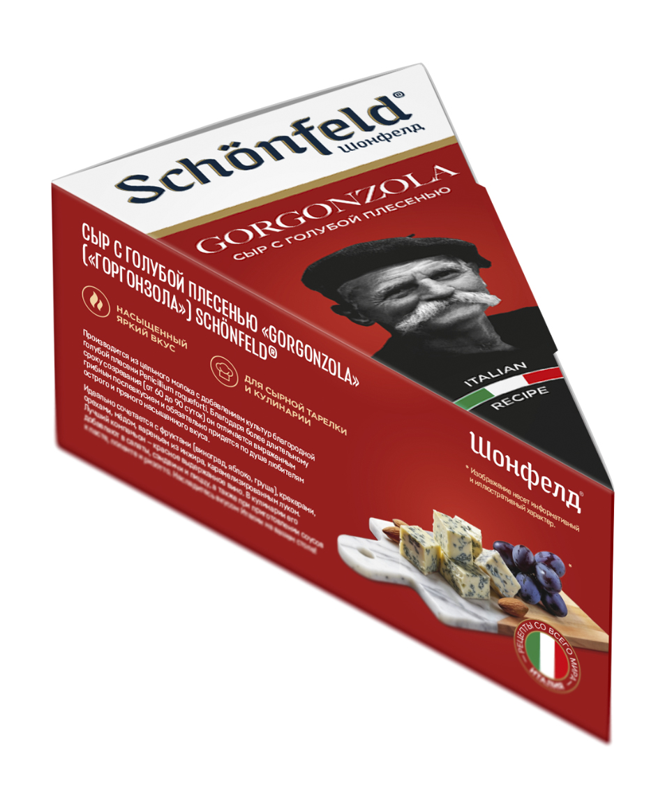 

Сыр Schonfeld Gorgonzola с голубой плесенью 50% 100 г