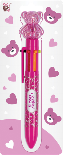 

Ручка шариковая Бон Пре Мишка, сувенирная, 6 цветов в ассортименте