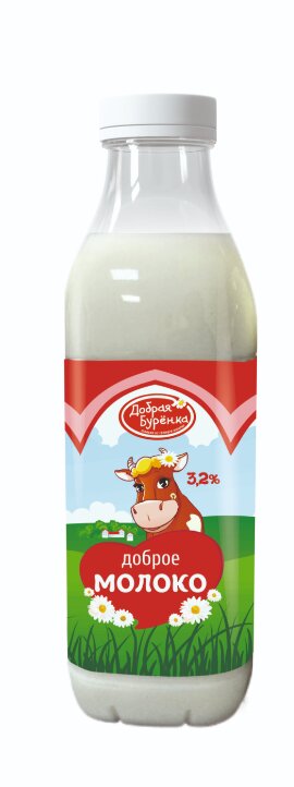 

Молоко Добрая Буренка пастеризованное 3,2% 900 г