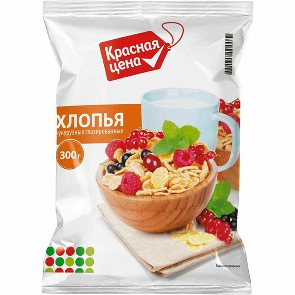 Хлопья кукурузные Красная цена глазированные 300 г