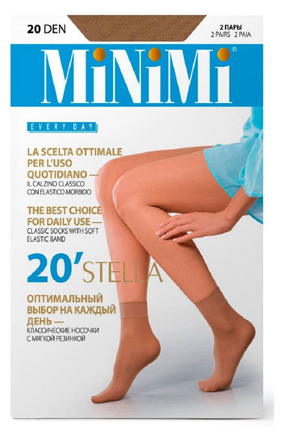 

Носки женские Minimi Stella 20 den caramello 2 пары размер универсальный