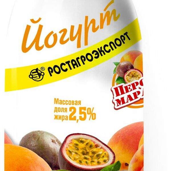 Йогурт Ростагроэкспорт персик-маракуйя 2.5% БЗМЖ, 290 г