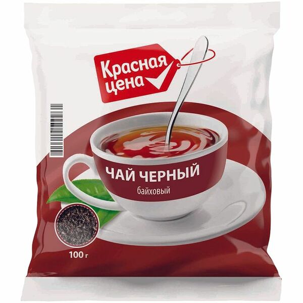 Чай Красная цена черный мелколистовой 100 г