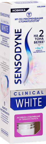 

Зубная паста Sensodyne Clinical White активное отбеливание от темного налета 75 мл
