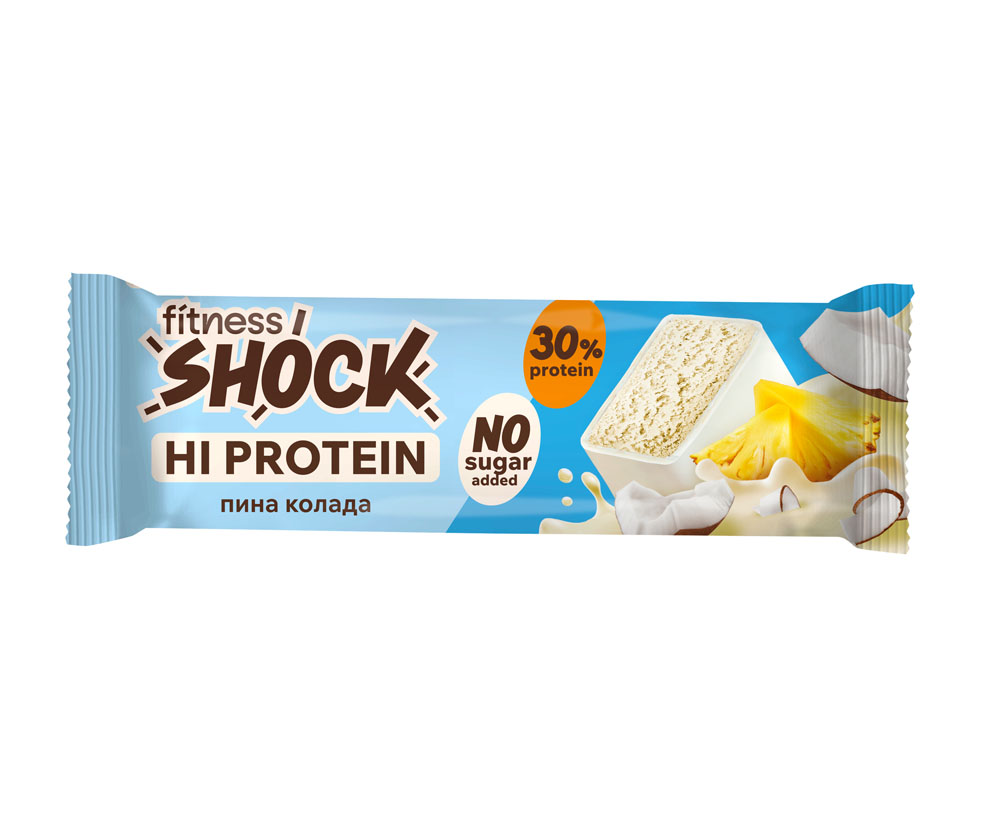 

Батончик протеиновый FitnesShock Hi Protein Пина колада глазированный 40 г