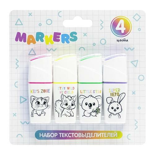 Набор мини-текстовыделителей, 4 шт.
