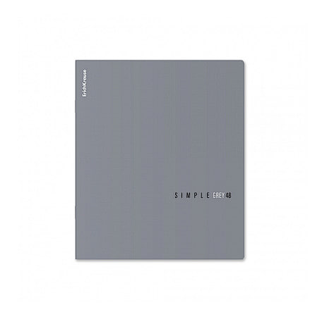 

Тетрадь ErichKrause общая ученическая Simple Color, серый, 48 листов, клетка