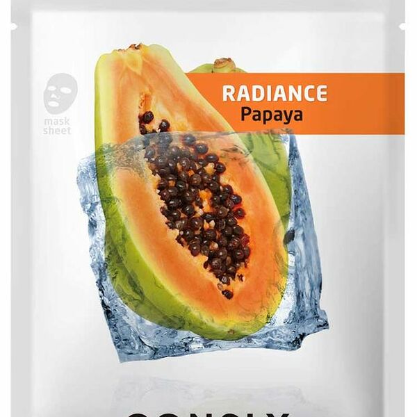 Маска тканевая Consly с экстрактом папайи выравнивающая тон кожи, 20 мл