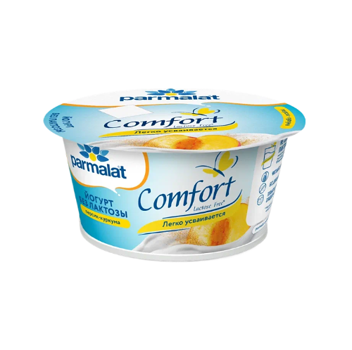 Йогурт Parmalat Comfort Персик куркума безлактозный 3% 130 г