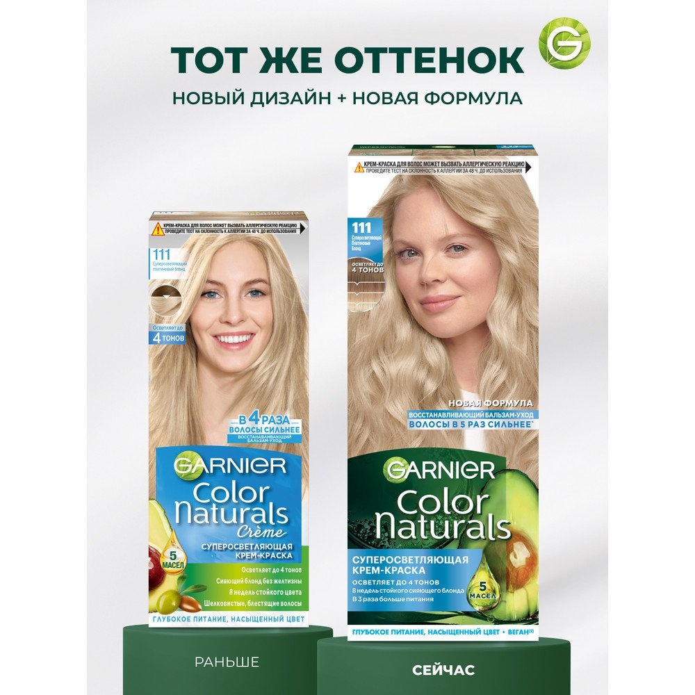 

Крем-краска для волос Garnier Color Naturals 111 Суперосветляющий платиновый блонд 112 мл