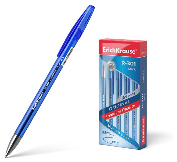 

Ручка гелевая ErichKrause R-301 Original Gel Stick 0.5, синий, 1 шт
