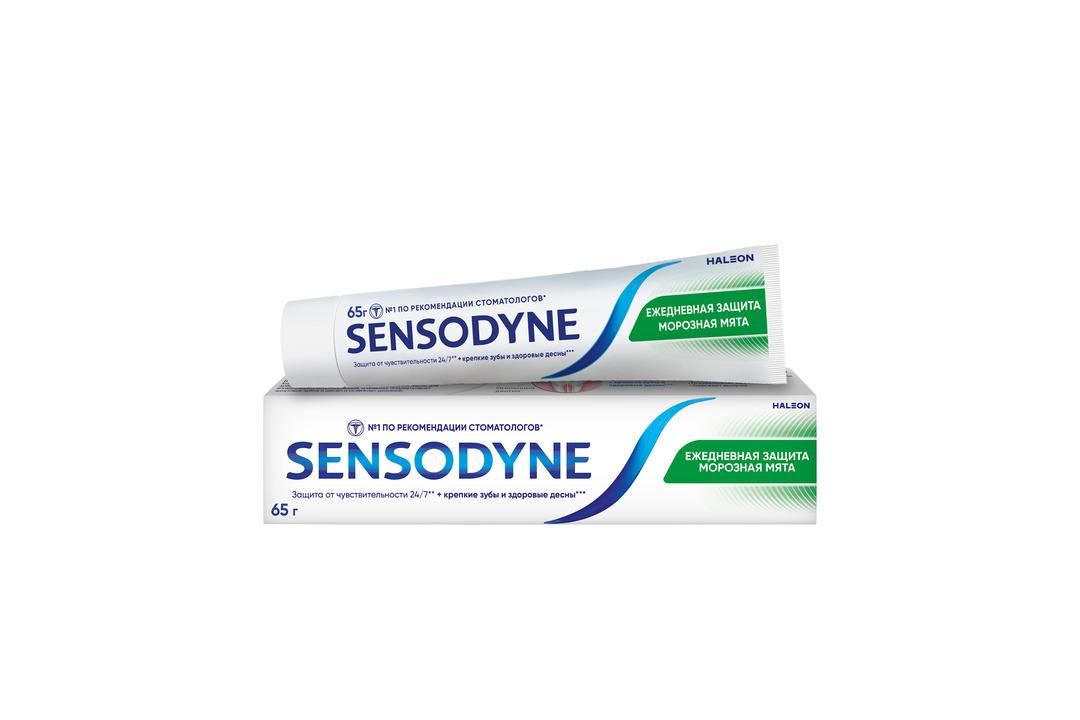 

Зубная паста Sensodyne Ежедневная Защита Морозная мята для чувствительных зубов с фтором 65 г