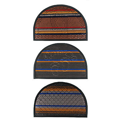 Коврик придверный Vetta ворсовый с резиновой каймой, полукруг 40x60 см, 3 дизайна в ассортименте