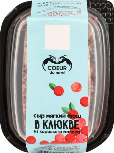 

Сыр Coeur du nord сливочный мягкий Бюш в клюкве 45% 130 г