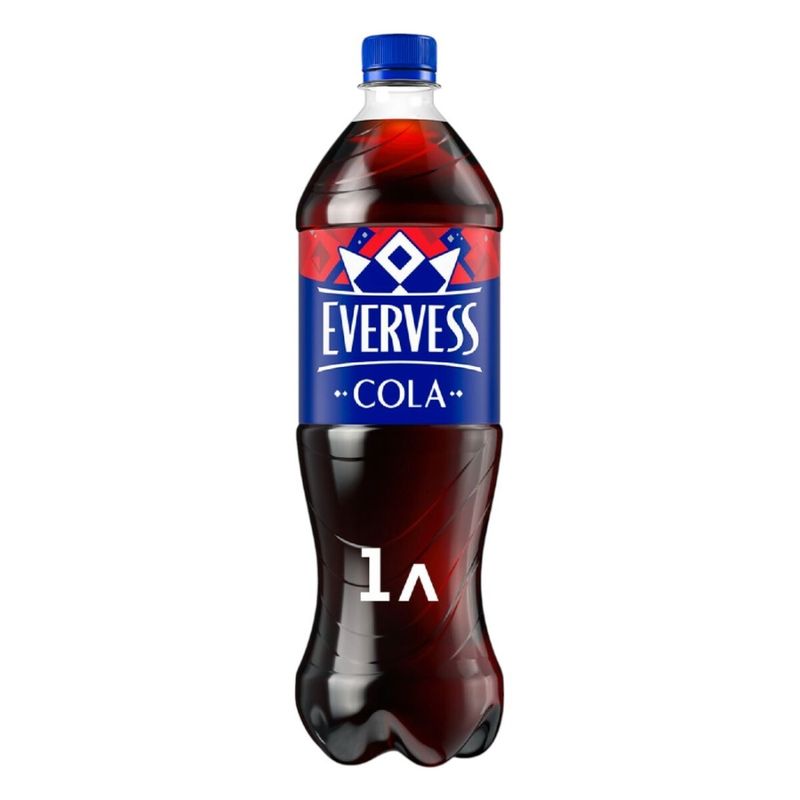 

Газированный напиток Evervess Кола 1 л дизайн упаковки в ассортименте