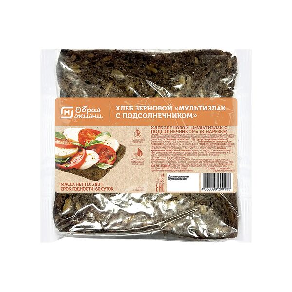 Хлеб Магнит Образ жизни Мультизлак с подсолнечником 280 г