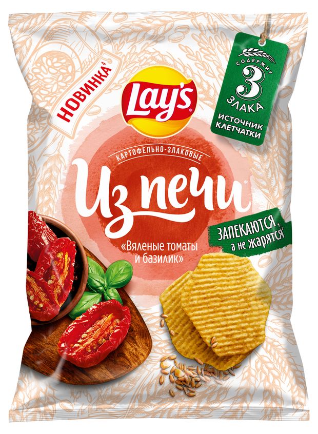 

Чипсы Lay's из печи картофельно-злаковые вяленые томаты и базилик 81 г