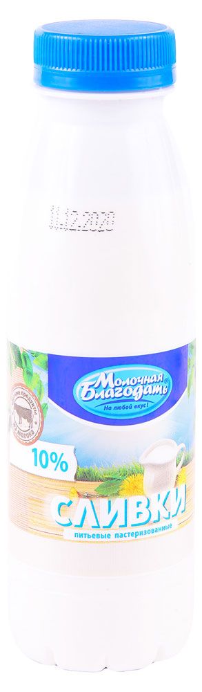 

Сливки Молочная Благодать пастеризованные 10%, 330 мл