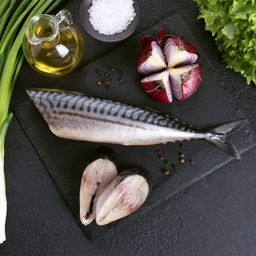 

Скумбрия Атлантическая пряного посола Лента Fresh потрошеная без головы фасованная весовая
