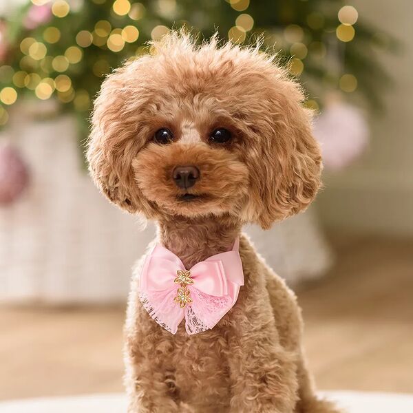 Галстук-бант для собак и кошек, 7.5х5.5 см, розовый