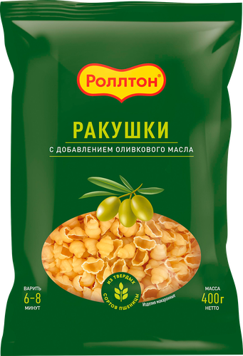 

Макаронные изделия Роллтон Ракушки с оливковым маслом 400 г