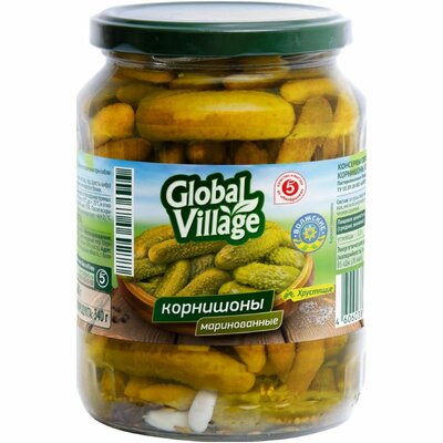 Огурцы Global Village корнишоны маринованные 720 мл