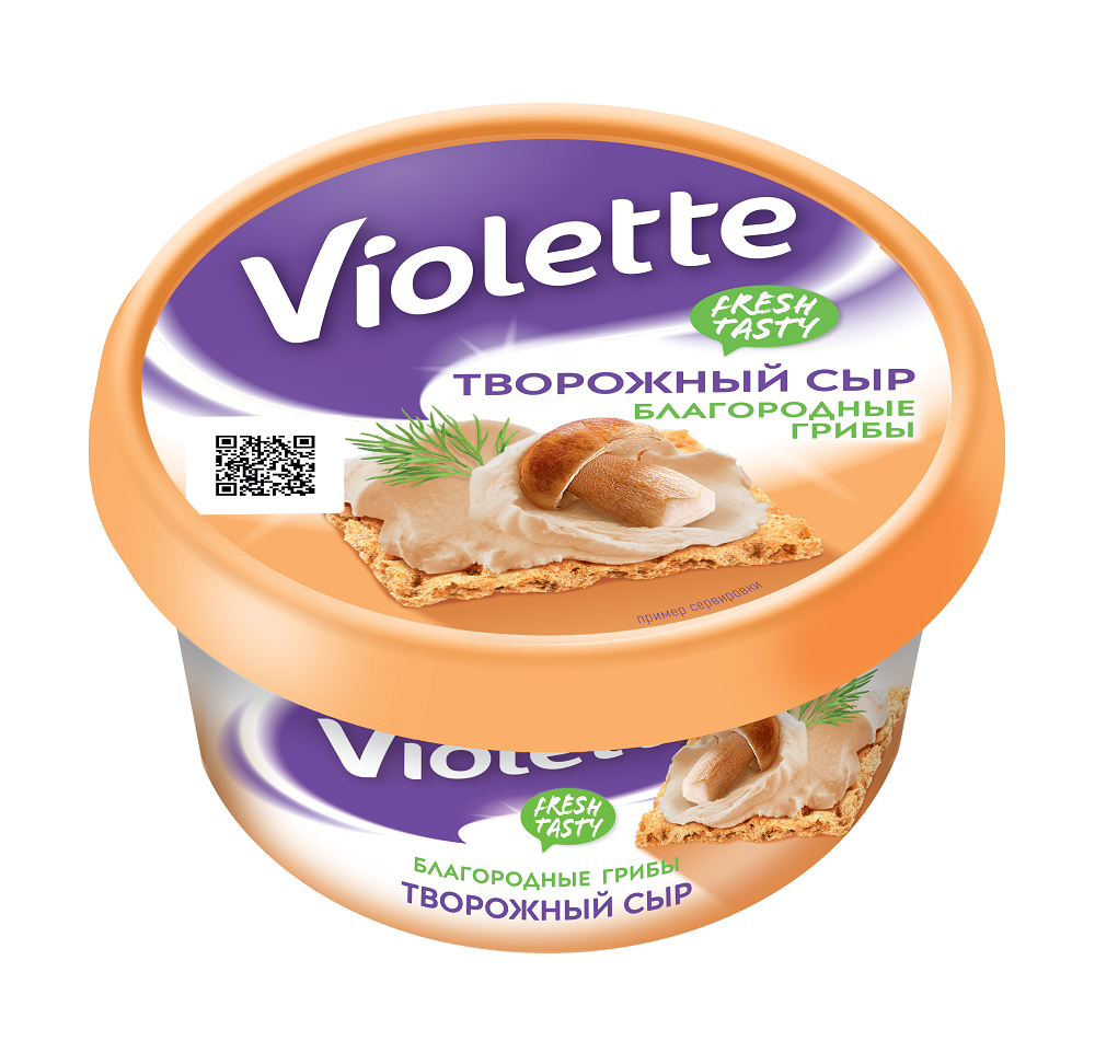 

Сыр творожный Violette Благородные грибы 70% бзмж 140 г