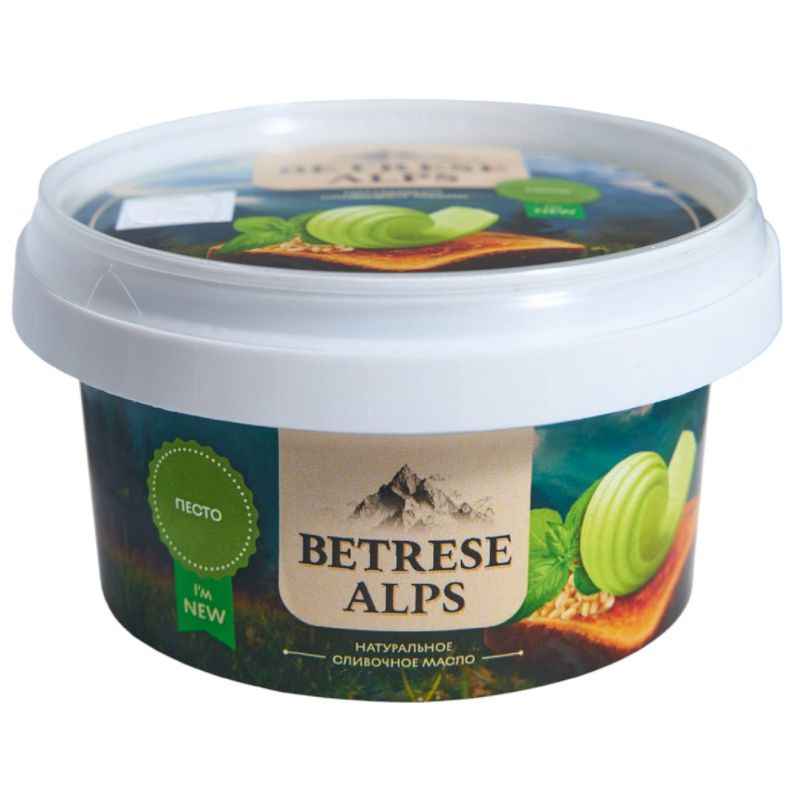 

Масло сливочное Betrese Alps Ароматное с соусом песто 65% 110 г