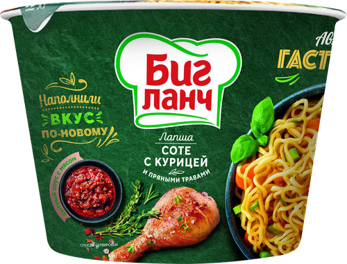 

Лапша быстрого приготовления Биг Ланч Соте с курицей и пряными травами 90 г