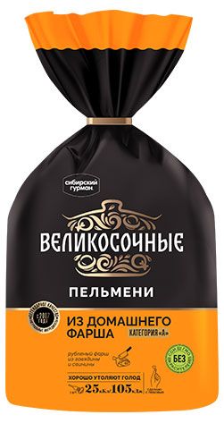 

Пельмени Великосочные из домашнего фарша категория А 800 г