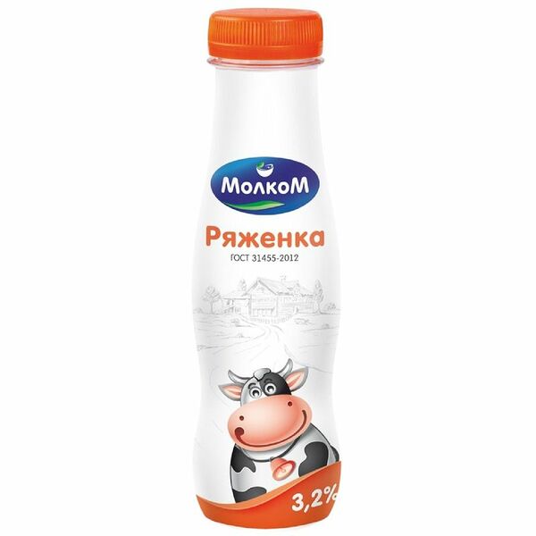 Ряженка МОЛКОМ 3,2%, без змж