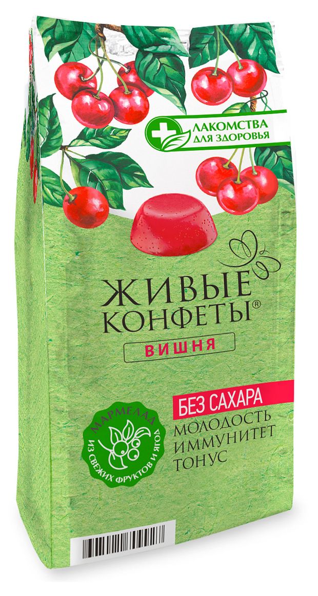 

Желейные конфеты Лакомства для здоровья Живые конфеты вишня 170 г