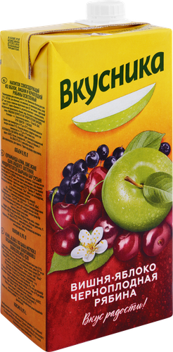 

Напиток сокосодержащий Вкусника яблоко вишня черная рябина 0.95 л