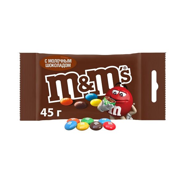 Драже M&M's с  молочным шоколадом вес 45г Марс РОССИЯ